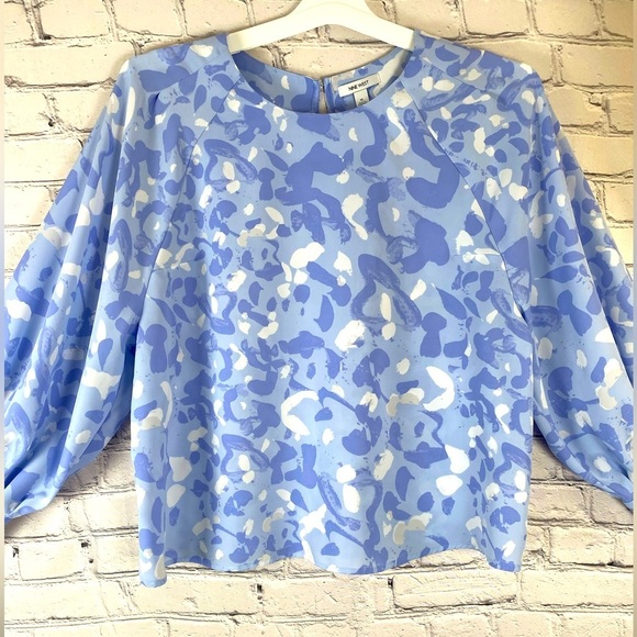 Nine West Purple Geometric Blouse Floral size XL - Picture 1 of 10
